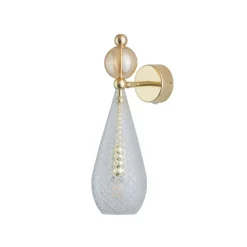 EBB & FLOW Interiørlamper<Smykke vegglampe ruter M - Klar/Gull/Golden smoke