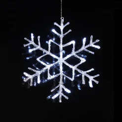 Star Trading Juledekorasjon<Snowflake / Snøfnugg - Kald hvit ute og innendørs