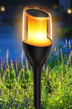 NorDesign Solcellebelysning|Pullert<Solar Flame hagebelysning 1W 1600K IP65 - Solcelle