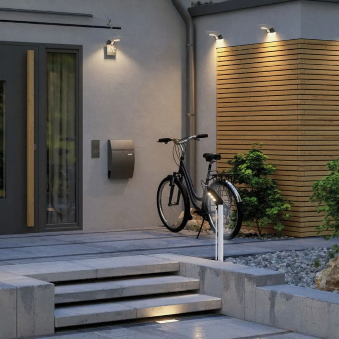 Paulmann Solcellebelysning|Pullert<Solar LED pullert 1,22W 3000 Kelvin m/bevegelses sensor IP44 - Solcelle