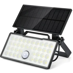 NorDesign Solcellebelysning<Solar portabel vegglampe 10W 3000 Kelvin IP65 utendørs med solcelle og sensor