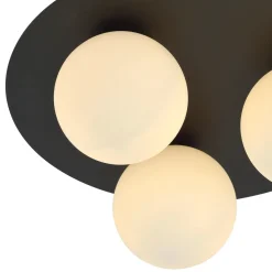 Emibig Kjøkkenbelysning Tak|Taklamper / Takplafonder<Solar taklampe 3 lys - Svart/Opal