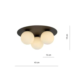 Emibig Kjøkkenbelysning Tak|Taklamper / Takplafonder<Solar taklampe 3 lys - Svart/Opal