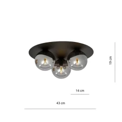 Emibig Kjøkkenbelysning Tak|Taklamper / Takplafonder<Solar taklampe 3 lys - Svart/Røykfarget