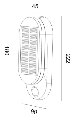NorDesign Solcellebelysning|Utelamper Med Opp/Ned Lys<Solar vegglampe 5W 3000 Kelvin IP65 utendørs med solcelle og sensor