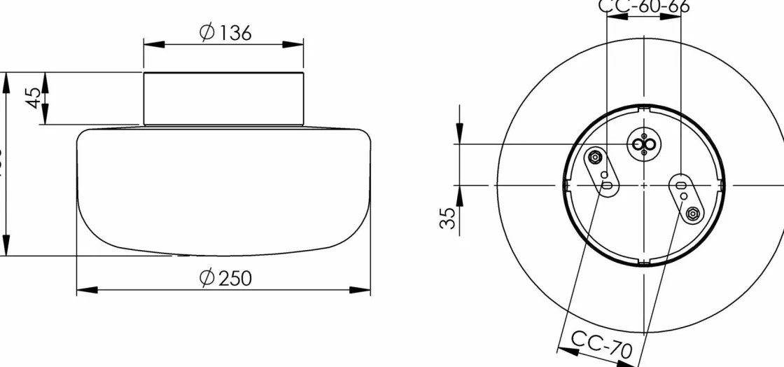 Ifø Electric Utelamper - Veggskjold / Plafond|Baderomsbelysning Tak<Solenne 250/156 tak/vegglampe IP44 E27