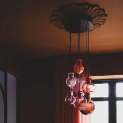 Hadeland Glassverk Kjøkkenbelysning Tak|Takpendler<Soloppgang kuler 7 stk - Sort Baldakin