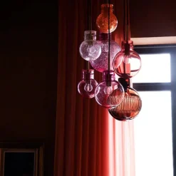 Hadeland Glassverk Kjøkkenbelysning Tak|Takpendler<Soloppgang kuler 7 stk - Sort Baldakin