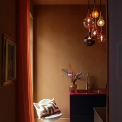 Hadeland Glassverk Kjøkkenbelysning Tak|Takpendler<Soloppgang kuler 7 stk - Sort Baldakin