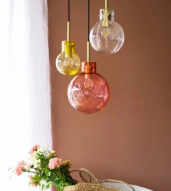 Hadeland Glassverk Kjøkkenbelysning Tak|Takpendler<Sommereng kuler 3 stk - Sort Baldakin