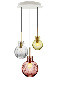 Hadeland Glassverk Kjøkkenbelysning Tak|Takpendler<Sommereng Krystallkuler 3 stk - Baldakin