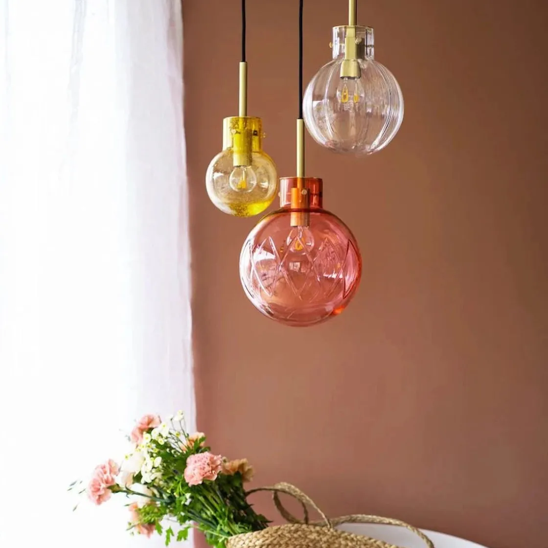 Hadeland Glassverk Kjøkkenbelysning Tak|Takpendler<Sommereng Krystallkuler 3 stk - Baldakin