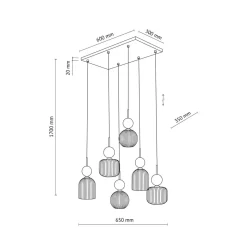 TK Lighting Kjøkkenbelysning Tak|Takpendler<Sophia takpendel 6-lys