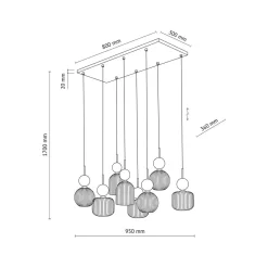 TK Lighting Kjøkkenbelysning Tak|Takpendler<Sophia takpendel 8-lys