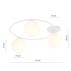 Emibig Kjøkkenbelysning Tak|Taklamper / Takplafonder<Sopra taklampe 3-lys - Hvit/Opal