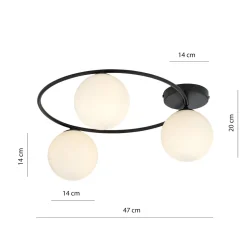 Emibig Kjøkkenbelysning Tak|Taklamper / Takplafonder<Sopra taklampe 3-lys - Svart/Opal