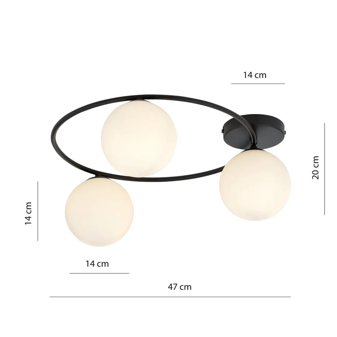 Emibig Kjøkkenbelysning Tak|Taklamper / Takplafonder<Sopra taklampe 3-lys - Svart/Opal