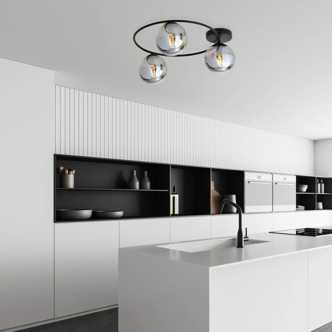 Emibig Kjøkkenbelysning Tak|Taklamper / Takplafonder<Sopra taklampe 3-lys - Svart/Røykfarget
