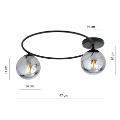 Emibig Kjøkkenbelysning Tak|Taklamper / Takplafonder<Sopra taklampe 2-lys - Svart/Røykfarget