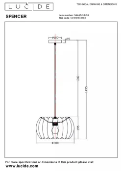 Lucide Kjøkkenbelysning Tak|Takpendler<Spencer takpendel 30 cm
