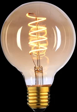 Ms - belysning Led-Pærer E27 Sokkel<Spiral filament E27 4W 95 mm dimbar - Amber