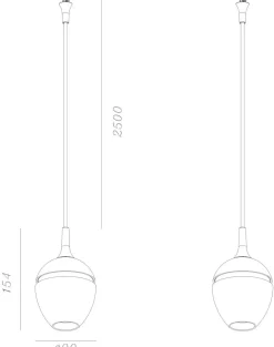 NorDesign Kjøkkenbelysning Tak|Takpendler<Split takpendel 9 cm