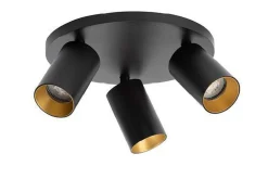 Antidark Kjøkkenbelysning Tak|Spotter & Skinner<Spoton Circle takspot 3 lys GU10 - Svart/Gullfarget