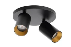 Antidark Kjøkkenbelysning Tak|Spotter & Skinner<Spoton Circle takspot 2 lys GU10 - Svart/Gullfarget