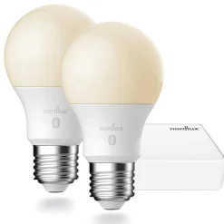 Nordlux Led-Smartlyspærer|Led-Pærer Smart E27 Sokkel<Startpakke smartbelysning 2 stk lyspærer E27 og bridge