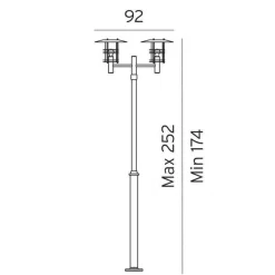 Norlys Lightup-Pris|Utelamper Til Kystområder<Stockholm 283 stolpe - Svart