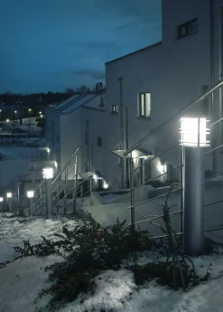 Norlys Lightup-Pris|Utelamper Til Kystområder<Stockholm pullert 1464 opalglass - Galvanisert stål