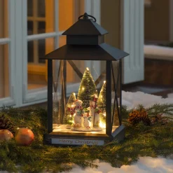 Konstsmide Juledekorasjoner|Julelykter<Stor lykt med juletre og snømenn - 42cm