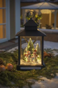 Konstsmide Juledekorasjoner|Julelykter<Stor lykt med juletre og snømenn - 42cm