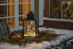 Konstsmide Juledekorasjoner|Julelykter<Stor lykt med juletre og snømenn - 42cm