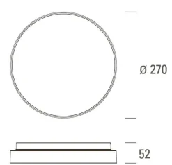 NorDesign Baderomsbelysning Tak|Kjøkkenbelysning Tak<Stripe Trim 270 taklampe IP54 3000 Kelvin 18/24W Dimbar