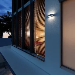 Norlux Utelamper Med Opp/Ned Lys<Subra square vegglampe opp/ned utendørs 2x4,5W IP54 - Mørk