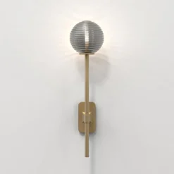 Astro Lighting Baderomsbelysning Vegg<Tacoma Single Grande vegglampe IP44 - Antikk Messing/Røykfarget kuppel