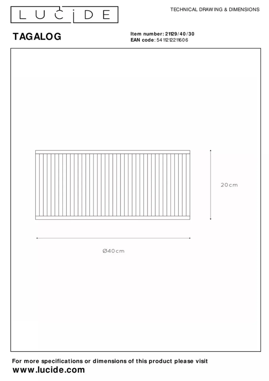 Lucide Kjøkkenbelysning Tak|Taklamper / Takplafonder<Tagalog taklampe 40 cm -