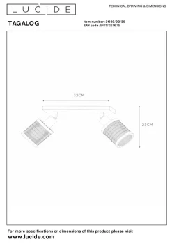 Lucide Kjøkkenbelysning Tak<Tagalog takspot 2-lys -