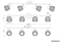 Trio Lighting Kjøkkenbelysning Tak|Takpendler<Tarifa taklampe 4-lys