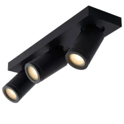 Lucide Baderomsbelysning Tak|Kjøkkenbelysning Tak<Taylor spot 3 lys IP44 baderom warm to dim 3x5W 2200-3000K
