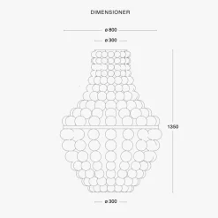Örsjö Kjøkkenbelysning Tak|Lysekroner<The Crown lysekrone 135 cm - Håndst glass