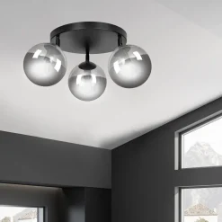 Emibig Kjøkkenbelysning Tak|Taklamper / Takplafonder<Tofi taklampe rund 3 lys - Svart/Røykfarget