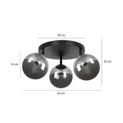 Emibig Kjøkkenbelysning Tak|Taklamper / Takplafonder<Tofi taklampe rund 3 lys - Svart/Røykfarget