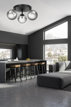 Emibig Kjøkkenbelysning Tak|Taklamper / Takplafonder<Tofi taklampe rund 3 lys - Svart/Røykfarget