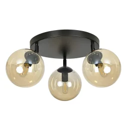 Emibig Kjøkkenbelysning Tak|Taklamper / Takplafonder<Tofi taklampe rund 3 lys - Svart/Amberfarget