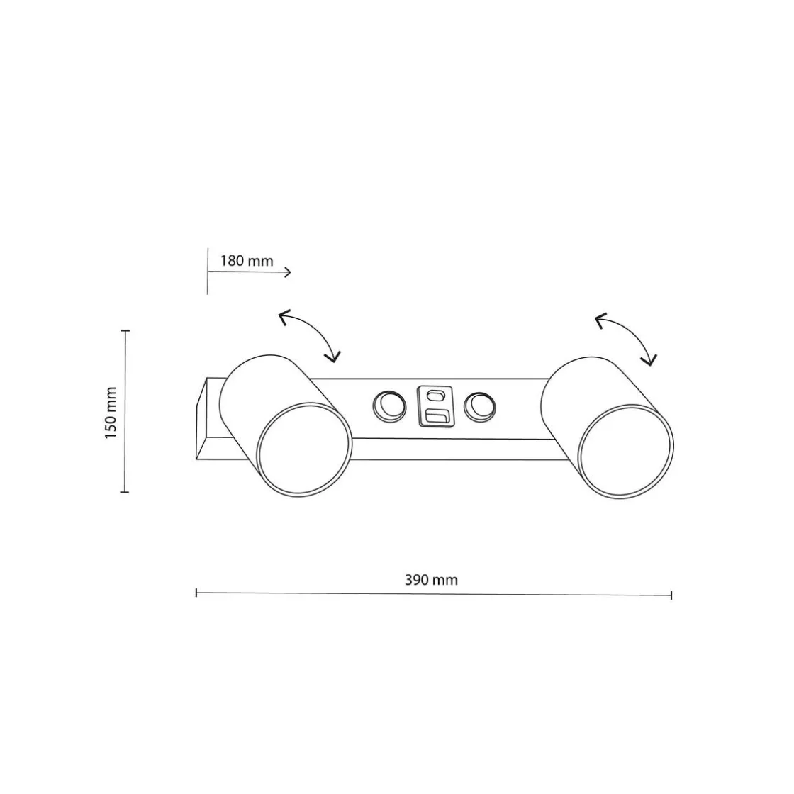 TK Lighting Vegglamper Med Usb<Top vegglampe med USB