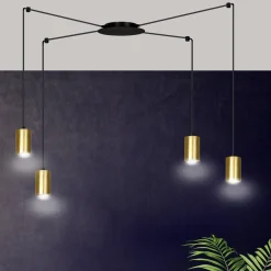 Emibig Kjøkkenbelysning Tak|Takpendler<Traker 4 takpendel - Svart/Gullfarget