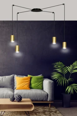 Emibig Kjøkkenbelysning Tak|Takpendler<Traker 4 takpendel - Svart/Gullfarget