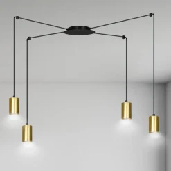 Emibig Kjøkkenbelysning Tak|Takpendler<Traker 4 takpendel - Svart/Gullfarget